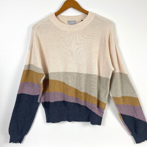 Prana Desert Road Organic Cotton Color Block Sweater Size S - Picture 2 of 12